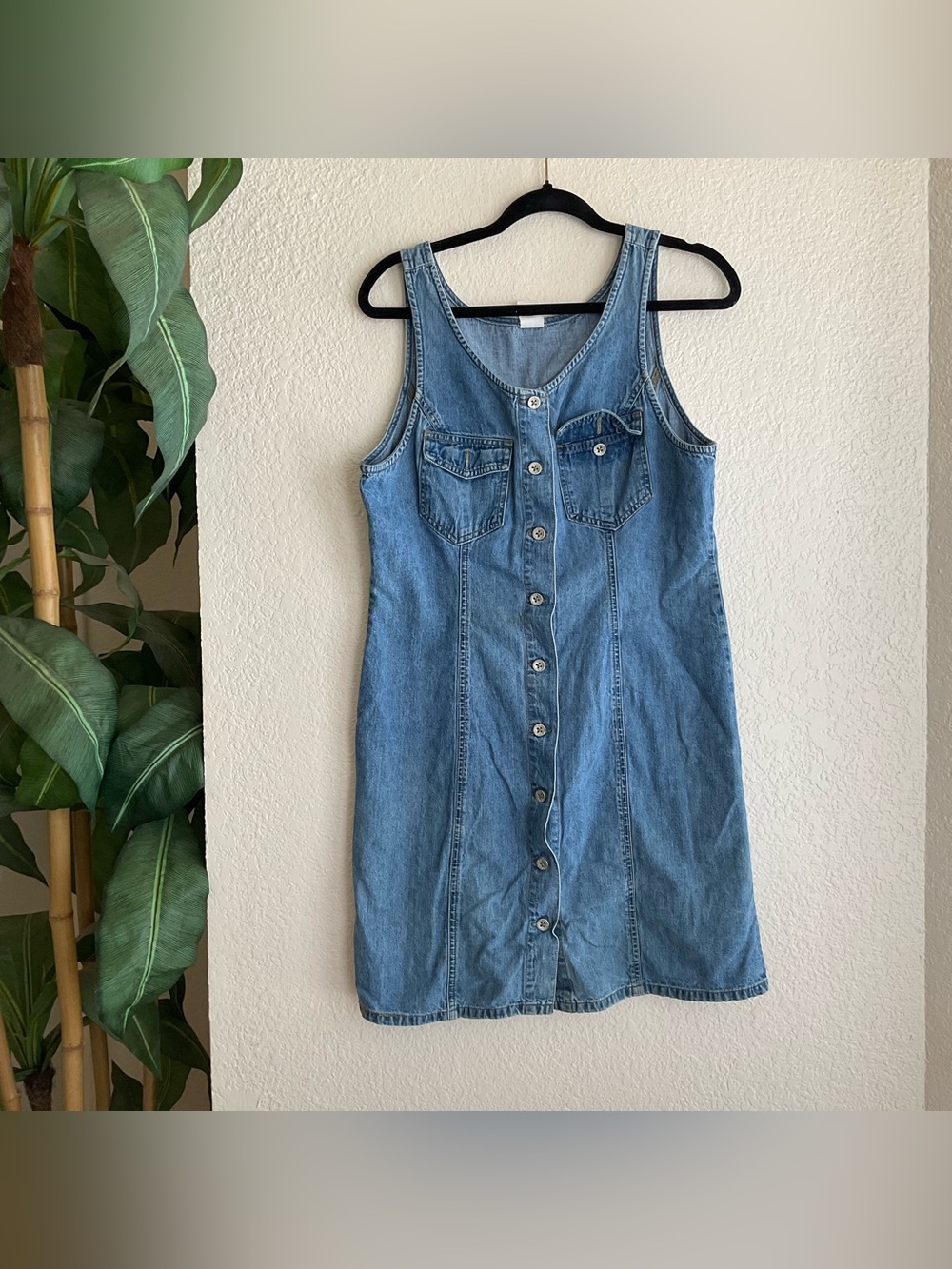 Vintage Old Navy blue denim button up dress